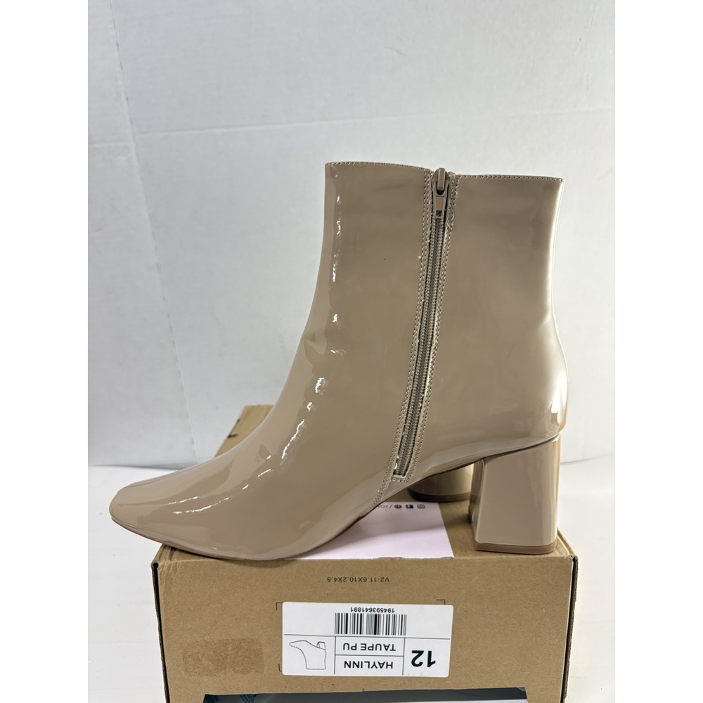 Journee Collection Women's Haylinn Taupe Block Heel Dress Booties Zip Up Sz 12M - Picture 2 of 6